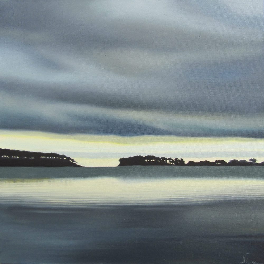Mer et ciel avant la tempête, huile sur toile de Nolwenn Languille