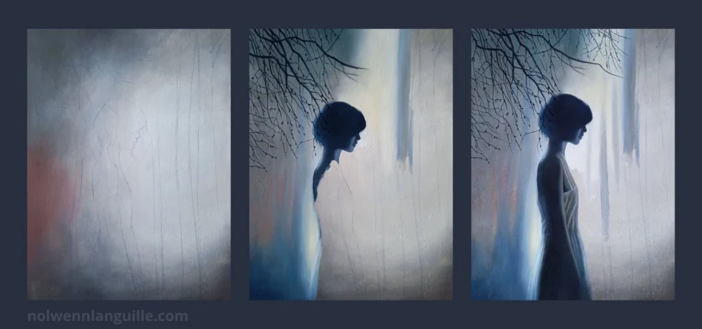 ébauches tableau peinture à l'huile de Nolwenn Languille